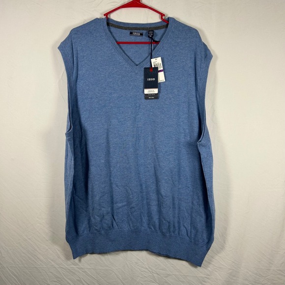 Izod Other - IZOD Sweater Vest Mens 2XL Blue Premium Essentials V-Neck Natural Stretch NWT